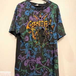 1992 Grateful Dead Dead Space AOP Black Distressed Men’s Band Tshirt XL 24x31
